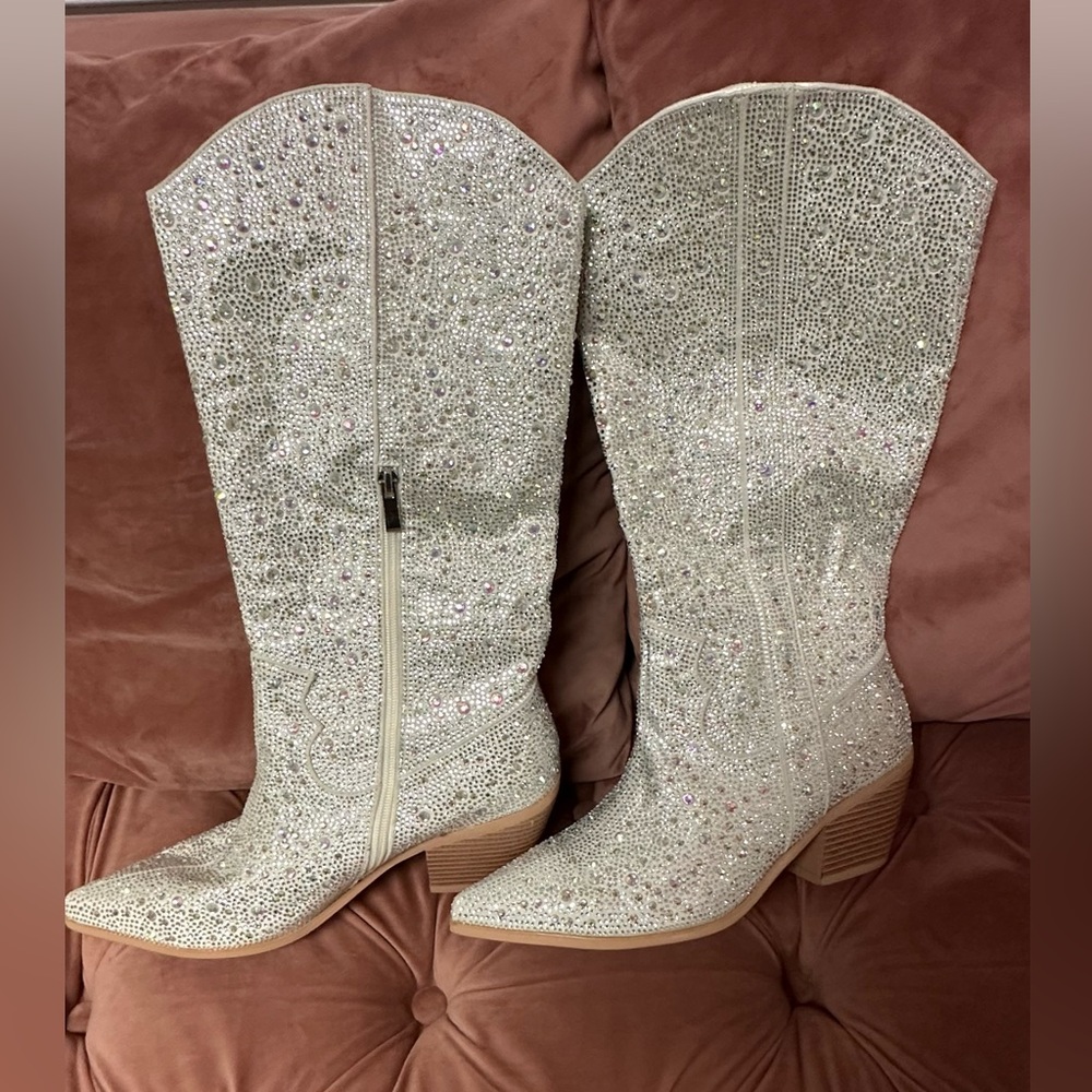 Women's Rhinestone Glitter Cowboy Boots
